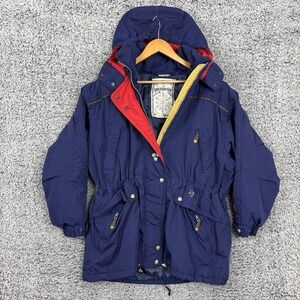 Vintage Obermeyer Jacket Womens 12 Blue Thermolite Ski Hooded Angelika 80s